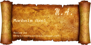 Manheim Axel névjegykártya