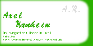 axel manheim business card
